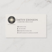 Computer Microchip Zwart Visitekaartje (Voorkant)