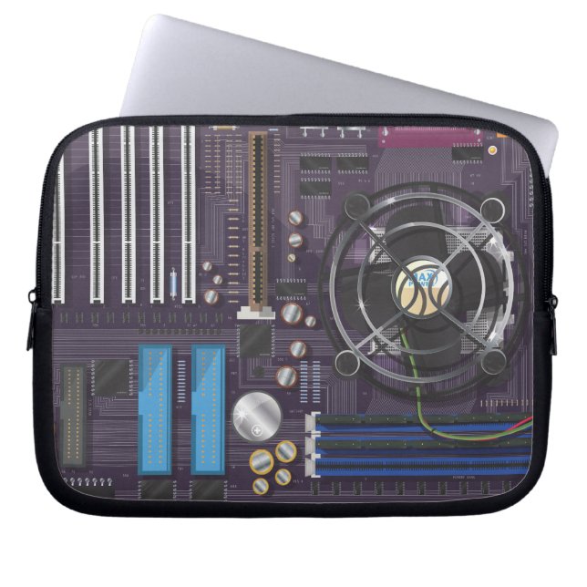 Computer Moederbord Laptop Sleeve (Voorkant)