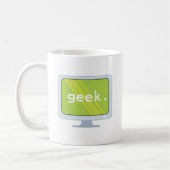 computer monitor geek tekst koffiemok (Links)