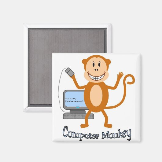 Computer Monkey magneet (Voorkant / Achterkant)