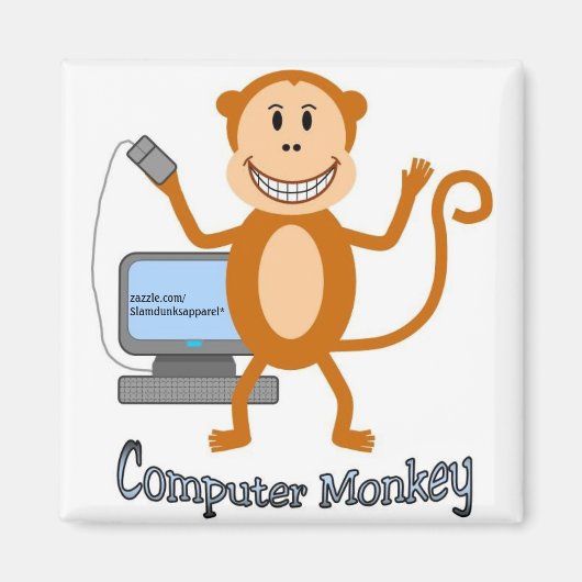 Computer Monkey magneet (Voorkant)