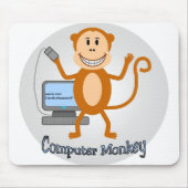 Computer Monkey mousepad Muismat (Voorkant)
