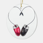Computer Mouse Heart Keramisch Ornament (Links)