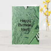 Computer Nerd Birthday Kaart (Gele Bloem)