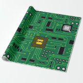 Computer Nerd Circuit Board CPU Cadeaupapier (Uitgerold)