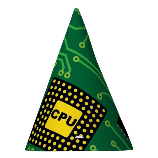 Computer Nerd Circuit Board CPU Feesthoedjes (Rechts)