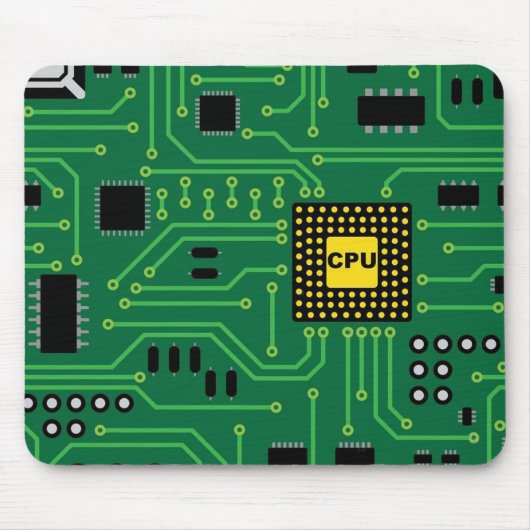 Computer Nerd Circuit Board CPU I Muismat (Voorkant)