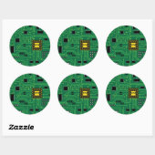 Computer Nerd Circuit Board CPU I Ronde Sticker (Vel)