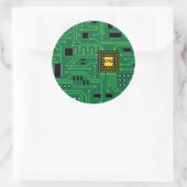 Computer Nerd Circuit Board CPU I Ronde Sticker (Tas)
