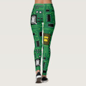 Computer Nerd Circuit Board CPU Leggings (Achterkant)