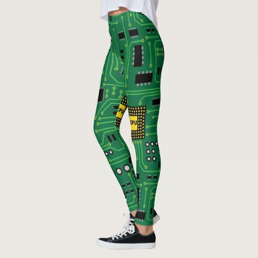 Computer Nerd Circuit Board CPU Leggings (Links)