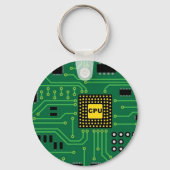 Computer Nerd Circuit Board CPU Sleutelhanger (Voorkant)