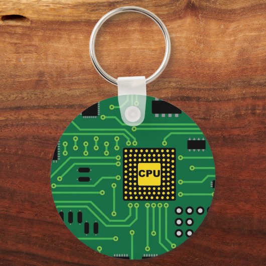 Computer Nerd Circuit Board CPU Sleutelhanger (Voorkant)