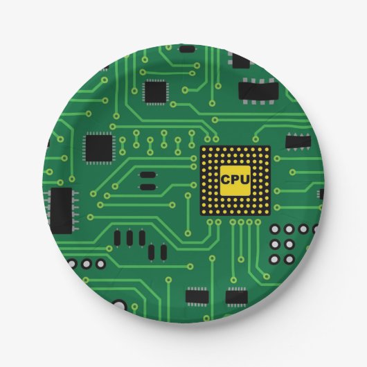 Computer Nerd Circuit Board CPUI Papieren Bordje (Voorkant)