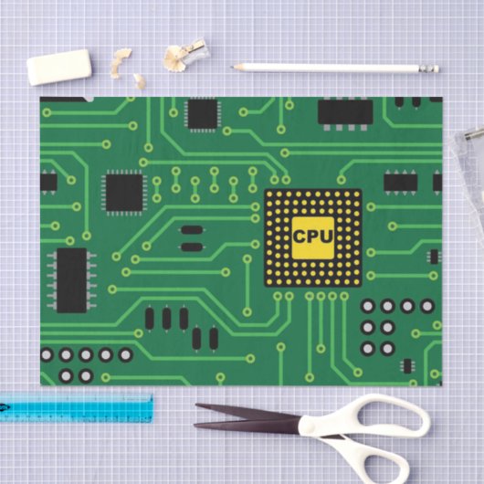 Computer Nerd Circuit Board CPUI Tissuepapier (Craft)