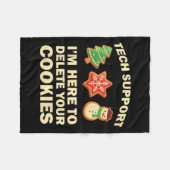 Computer Nerd Funny Christmas Designs Men's Black  Fleece Deken (Voorkant (Horizontaal))