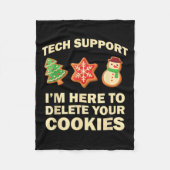 Computer Nerd Funny Christmas Designs Men's Black Fleece Deken (Voorkant)