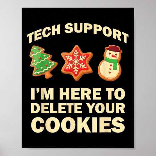 Computer Nerd Funny Christmas Designs Men's Black Poster (Voorkant)