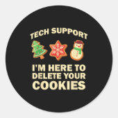 Computer Nerd Funny Christmas Designs Men's Black Ronde Sticker (Voorkant)