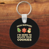 Computer Nerd Funny Christmas Designs Men's Black Sleutelhanger (Voorkant)