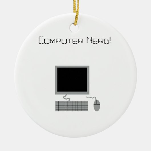 Computer Nerd Keramisch Ornament (Voorkant)