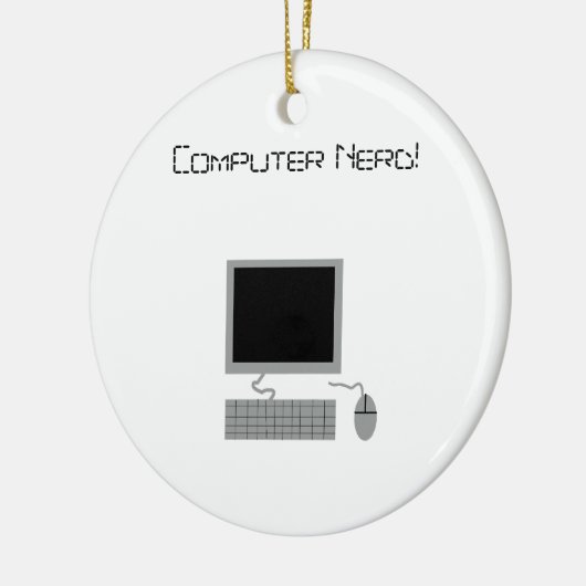 Computer Nerd Keramisch Ornament (Links)
