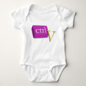 Computer Nerd Twin Baby 2 of 2 (ctrl V) Onsies Romper (Voorkant)