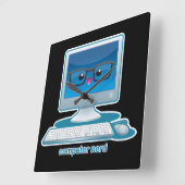 Computer Nerd Vierkante Klok (Hoek)