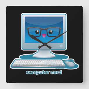 Computer Nerd Vierkante Klok