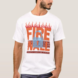 Computer netwerkfirewalls in grafische vorm t-shirt