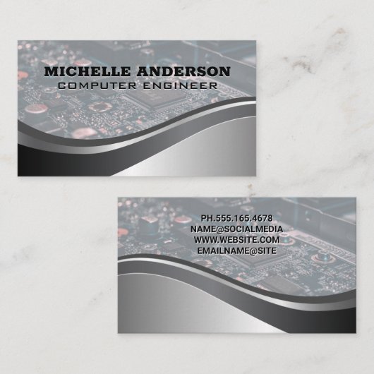 Computer Onderdelen | Hardware  Visitekaartje (Voorkant / Achterkant)