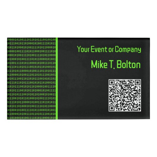 Computer Ones & Zeroes Retro Thema: technisch team Naambadge (Voorkant)