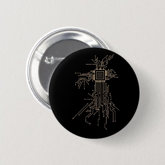 Computer Processor Geavanceerde Elektronische Comp Ronde Button 5,7 Cm (Voorkant /achterkant)