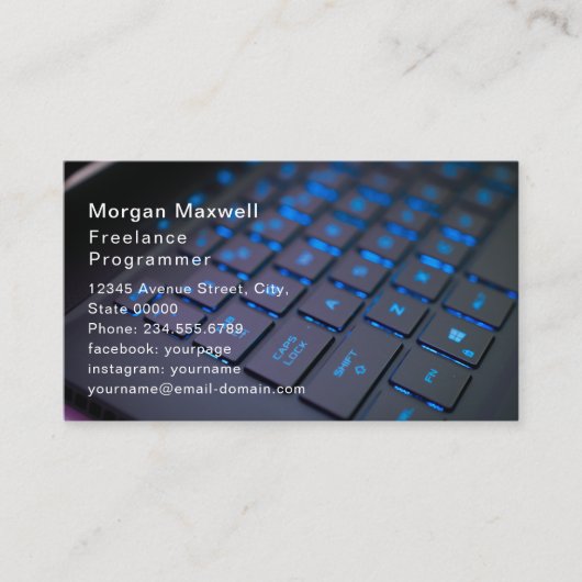 Computer Programmer Business Card Light Circuits Visitekaartje (Voorkant)