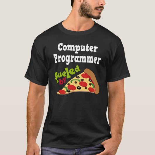 Computer Programmer (Funny) Pizza T Shirt (Voorkant)