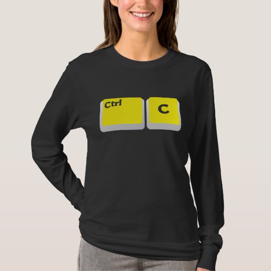 Computer Programmer Nerd Ctrl C Plakken Humor kopi T-shirt (Voorkant)