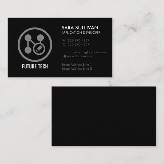 Computer Programmer Technologie Visitekaartje (Voorkant / Achterkant)