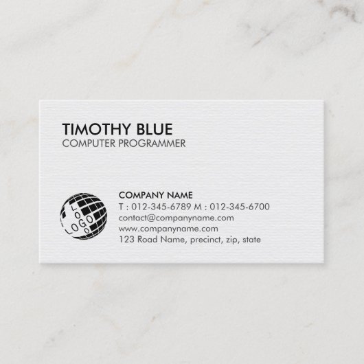 Computer Programmer Technology Business Card Visitekaartje (Voorkant)