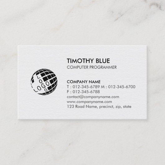Computer Programmer Technology Visitekaartje (Voorkant)