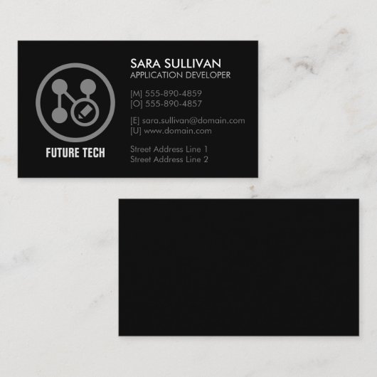 Computer Programmer Technology Visitekaartje (Voorkant / Achterkant)