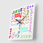 Computer Programmers Clock Vierkante Klok (Hoek)