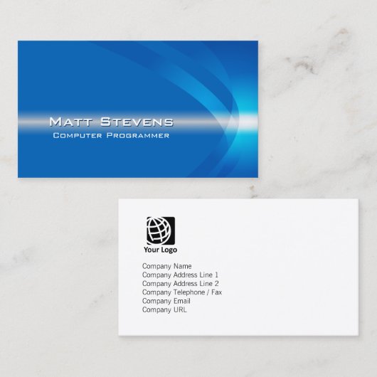 Computer Programmeur Internet Technische Lichte St Visitekaartje (Voorkant / Achterkant)