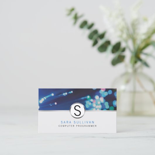 Computer Programmeur IT vaardigheden Fiber Optic L Visitekaartje (Staand voorkant)