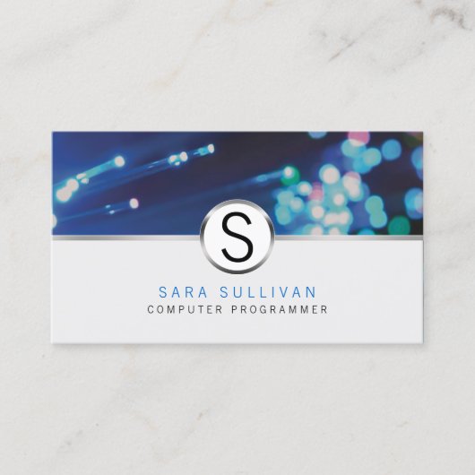 Computer Programmeur IT vaardigheden Fiber Optic L Visitekaartje (Voorkant)