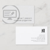 Computer Programmeur Vette Programmacode Icon I.T. Visitekaartje (Voorkant / Achterkant)