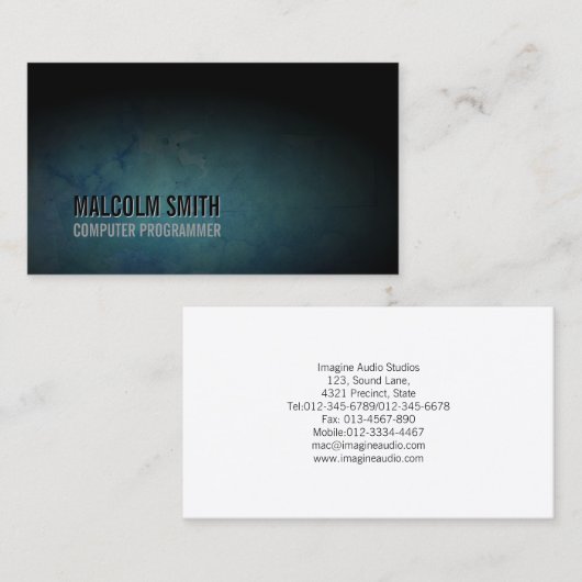 Computer Programmeur Visitekaartje Dark Grunge (Voorkant / Achterkant)