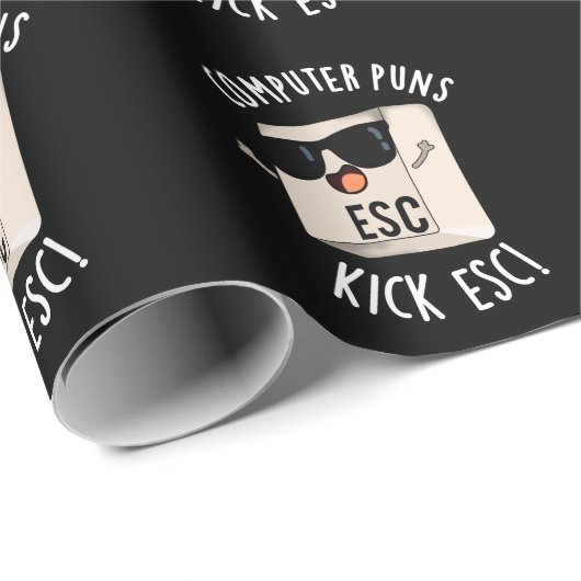 Computer Puns Kick Esc Grappig Toetsenbord Pun Dar Cadeaupapier (Rol Hoek)