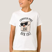 Computer Puns Kick Esc Grappig Toetsenbord Pun T-shirt (Voorkant)