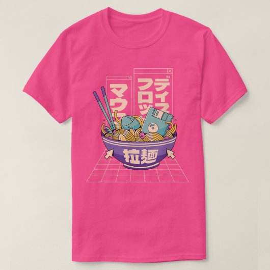Computer Ramen Anime Noodles Kawaii Japan T-shirt (Design voorkant)