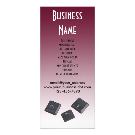 Computer reboot Sleutels foto sjabloon Reclamekaart (Voorkant)